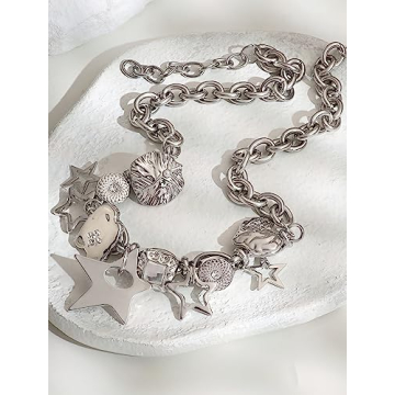 Cool Silver Star Pendant Choker Necklace for Women