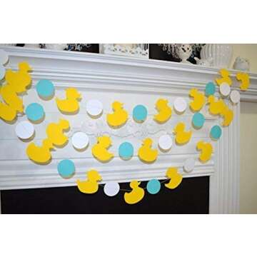 Duck Garland, Yellow Duckling decor, rubber duck baby shower decor, Ducky Paper Garland -Duck Banner...