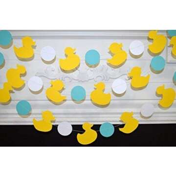 Duck Garland, Yellow Duckling decor, rubber duck baby shower decor, Ducky Paper Garland -Duck Banner, Duckling Nursery Decorations