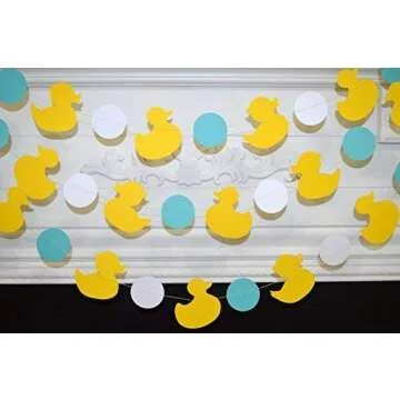 Duck Garland, Yellow Duckling decor, rubber duck baby shower decor, Ducky Paper Garland -Duck Banner, Duckling Nursery Decorations