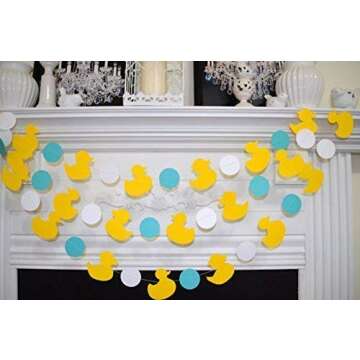 Duck Garland, Yellow Duckling decor, rubber duck baby shower decor, Ducky Paper Garland -Duck Banner, Duckling Nursery Decorations
