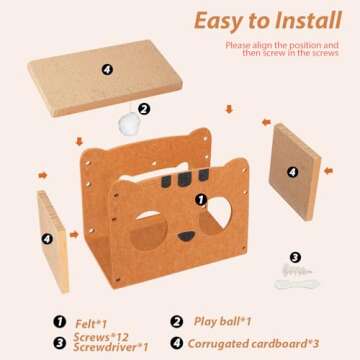 Cat House for Indoor Cats, Cat Scratch Condo for Multiple & Large Cats Up to 18lbs,Scratch Resistant Cat Caves with Scratch Cardboard for Cats,Rabbits use (Brown Squirrel)