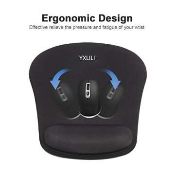 YXLILI Ergonomic Mouse Pad with Wrist Support - Comfort and Relief for Home or Office