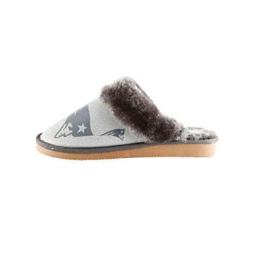 FOCO New England Patriots NFL Womens Glitter Open Back Faux Fur Moccasin - M (7-8), team logo