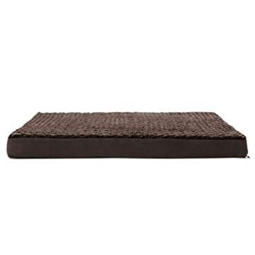 Furhaven Orthopedic Dog Bed for Large Dogs w/ Removable Washable Cover, For Dogs Up to 95 lbs - Ultra Plush Faux Fur & Suede Mattress - Chocolate, Jumbo/XL