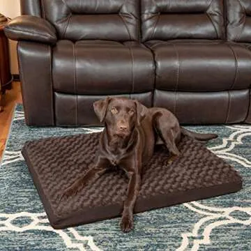 Furhaven Orthopedic Dog Bed for Large Dogs w/ Removable Washable Cover, For Dogs Up to 95 lbs - Ultra Plush Faux Fur & Suede Mattress - Chocolate, Jumbo/XL