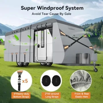 7 Layers Heavy Duty RV Cover for 27-30 FT Trailers