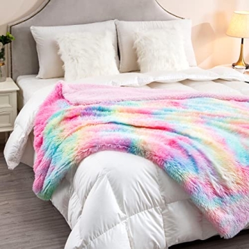 DANGTOP Soft Rainbow Throw Blanket for Cozy Comfort
