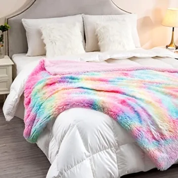 DANGTOP Soft Rainbow Throw Blanket for Cozy Comfort