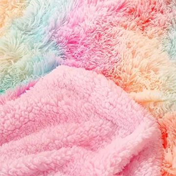 DANGTOP Soft Rainbow Throw Blanket for Cozy Comfort