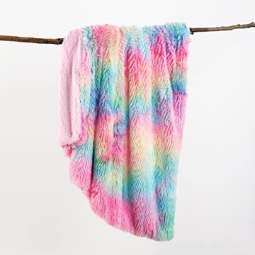 DANGTOP Soft Rainbow Throw Blanket for Cozy Comfort