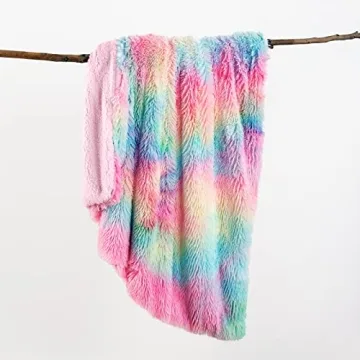 DANGTOP Soft Rainbow Throw Blanket for Cozy Comfort