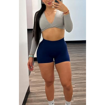 Aoxjox Long Sleeve Crop Top for Women - Stylish Workout Tee