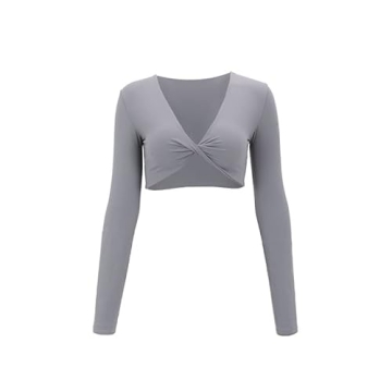 Aoxjox Long Sleeve Crop Top for Women - Stylish Workout Tee