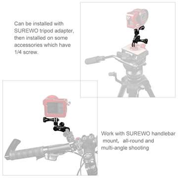 SUREWO Dual Rotating Arm Mount for GoPro & Action Cameras