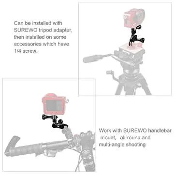 SUREWO Dual Rotating Arm Mount for GoPro & Action Cameras