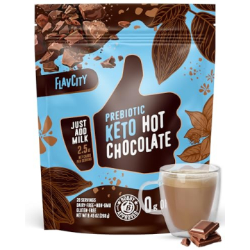 FlavCity Keto Hot Chocolate Powder - Dairy-Free & Sugar-Free Drink Mix