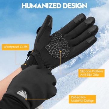 Bruvoalon Winter Gloves - Thermal Insulated, Touchscreen Ready