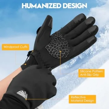 Bruvoalon Winter Gloves - Thermal Insulated, Touchscreen Ready