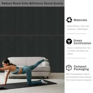 5 Pack Acoustic Panels,47.2x23.6x0.4 inch Acoustical Wall Panels,Large Soundproof Panels,Self-Adhesive Sound proof panels for walls,Acoustic Treatment for Recording Studio&Office Vertical,Black