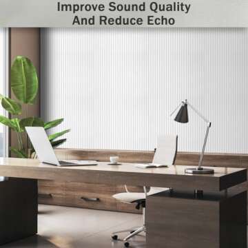 5 Pack Acoustic Panels,47.2x23.6x0.4 inch Acoustical Wall Panels,Large Soundproof Panels,Self-Adhesive Sound proof panels for walls,Acoustic Treatment for Recording Studio&Office Vertical,Black