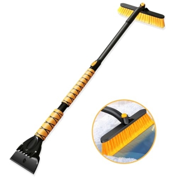 Jkapy 44 Inch Ice Scraper Snow Brush and Ice Scraper for Car Windshield,Extendable Snow Scraper and ...