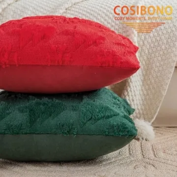 COSIBONO Green Christmas Tree Pillow Covers 18x18"
