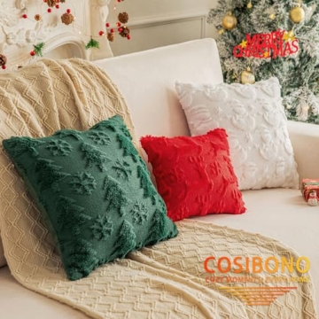 COSIBONO Green Christmas Tree Pillow Covers 18x18"