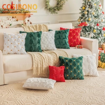 COSIBONO Green Christmas Tree Pillow Covers 18x18"