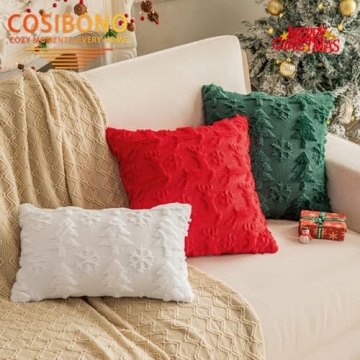 COSIBONO Green Christmas Tree Pillow Covers 18x18"