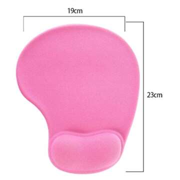 Office Mouse pad with Gel Wrist Support Gaming Desktop Wrist Rest Support Design Gamepad Mat Rubber Base for Laptop Comquter,Home, Office & Travel, Silicone Non-Slip Special-Textured Surface (Pink)