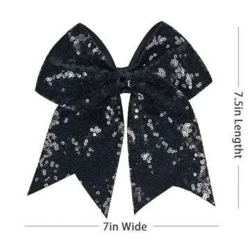 Jumbo Glitter Cheer Bow Clip for Girls - Secure & Stylish