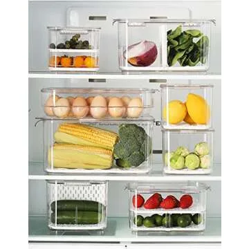 SANNO Produce Saver Storage Containers for Fresh Foods