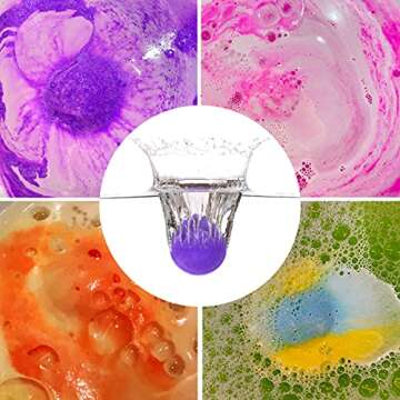 3.5oz Bath Bombs for Kids Organic Essential Oil 12 Bubble Colorful Fizzy Bath Bomb with 6 Superhero Toys Keychain(Outside) Christmas/Birthday Gift Set for Girls or Boys