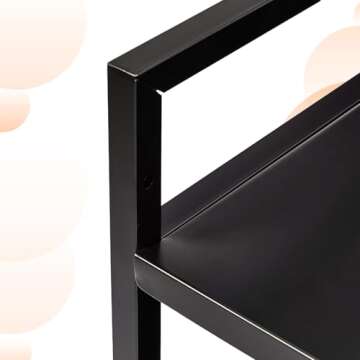 Amazon Basics 3-Tier Metal Rolling Cart, Black