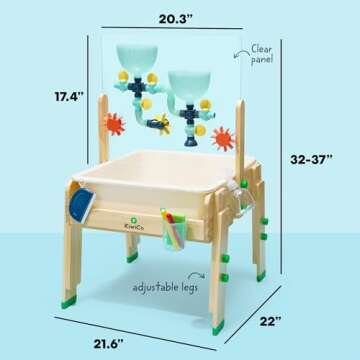KiwiCo Water and Sand Sensory Table | Includes 26 Accessory Pcs: Pipes, Spinners, Water Wheel, Paint Crayons, and More | Outdoor Water Table for Toddlers Ages 3+