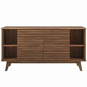 Modway Render 63" Mid-Century Modern Sideboard Buffet Table or TV Stand in Walnut