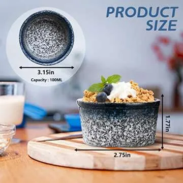 Artcome 6Pcs Ceramic Ramekin Set for Baking & Serving