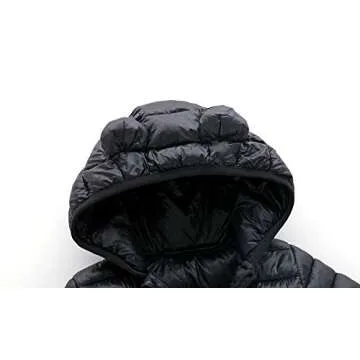 CECORC Winter Coats for Kids with Hoods Light Puffer Jacket for Girls, Boys | Baby, Infants, Toddlers, 4T,Black