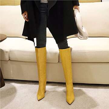 AOSPHIRAYLIAN Women's Knee High Cowboy Western Boots