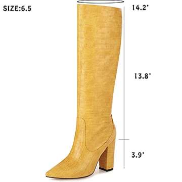 AOSPHIRAYLIAN Women's Knee High Cowboy Western Boots