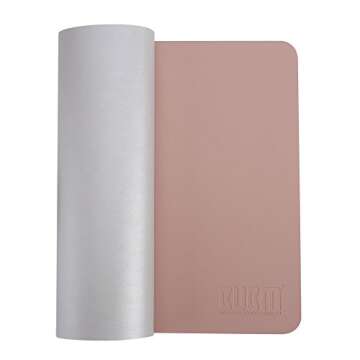 BUBM PU Leather Double Sided Desk Pad Computer Mat Desk Writing Mat for Office and Home,Ultra Thin 2mm - 31.5"x15.8" (Pink)