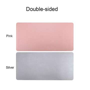 BUBM PU Leather Double Sided Desk Pad Computer Mat Desk Writing Mat for Office and Home,Ultra Thin 2mm - 31.5"x15.8" (Pink)