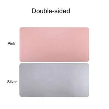 BUBM PU Leather Double Sided Desk Pad Computer Mat Desk Writing Mat for Office and Home,Ultra Thin 2mm - 31.5"x15.8" (Pink)