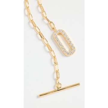 SHASHI Women's Jade Pave Necklace, Gold, One Size