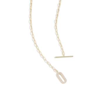 SHASHI Women's Jade Pave Necklace, Gold, One Size