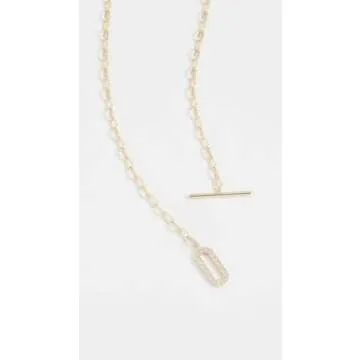 SHASHI Women's Jade Pave Necklace, Gold, One Size