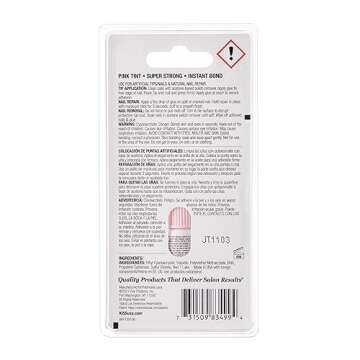 KISS PowerFlex Pink Nail Glue for Press On Nails, Ultra Hold Flex Formula Nail Adhesive, Includes One Bottle 3g (0.10 oz.) with Twist-Off Cap & Nozzle Tip Squeeze Applicator