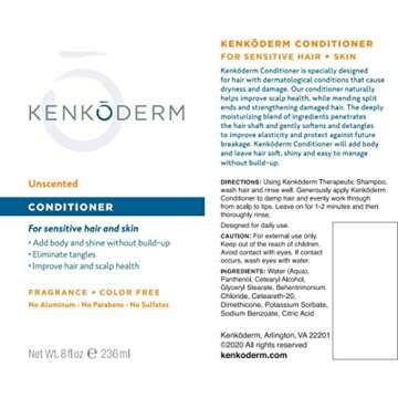 Kenkoderm Conditioner for Sensitive Hair and Skin - 8 oz | Dermatologist Developed | Fragrance + Col...