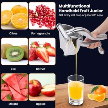 Lemon Squeezer Heavy Duty Juicer Hand Press Premium Quality Lemon Squeezer Manual Citrus Press Juice Extractor Lemon Lime Juicer Handheld Orange Juice Squeezer Fruit Juicer-Silver